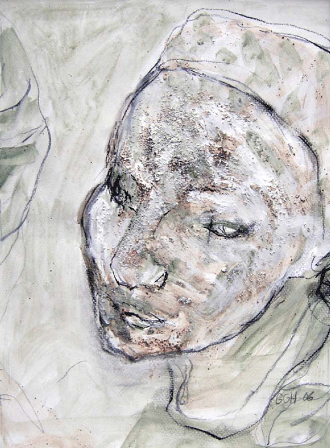 Kvinden 2  kull  passtell og akryl Cirkamål 43 cm x 53 cm